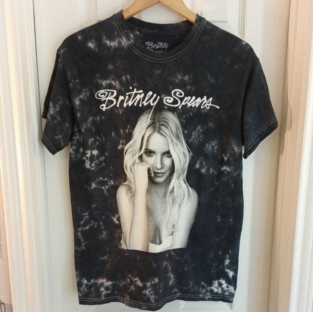 Britney Spears Graphic Print Marble T-shirt Small
